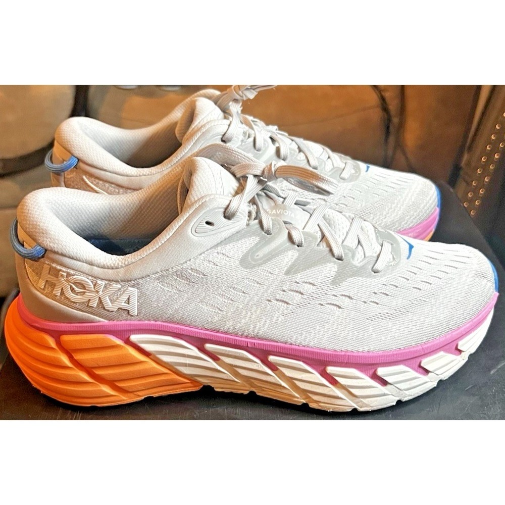 Hoka One One Gaviota 4 Women's Size 9.5B Gray Harbor Mist Blue Running Shoes